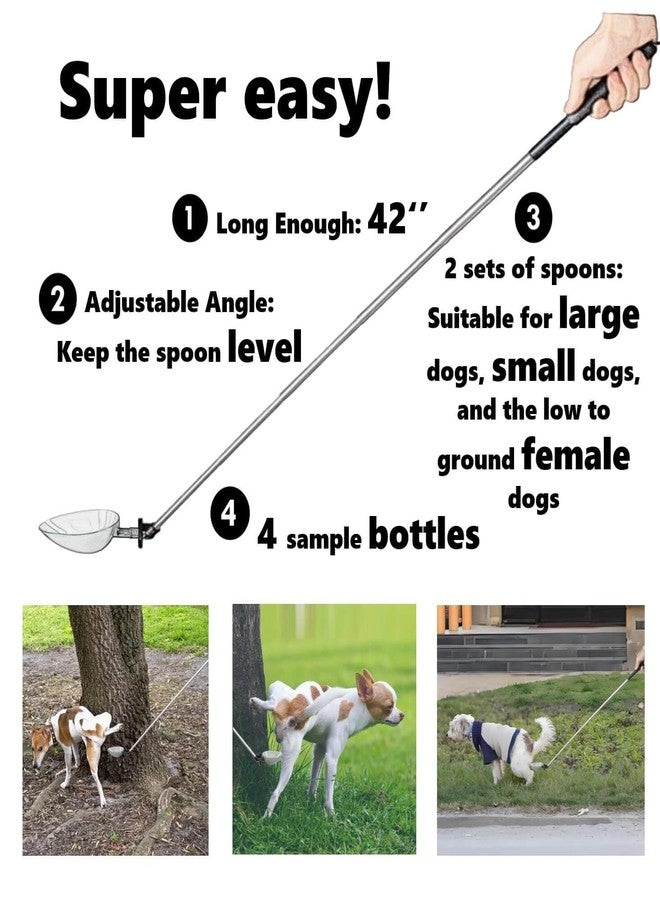 iNenya Dog Urine Sample Catcher，Telescopic Dog Pee Sample Collector，Pet Urine Stick for Small Large Female Dogs (Grayspoon&4bottles) - Image 2